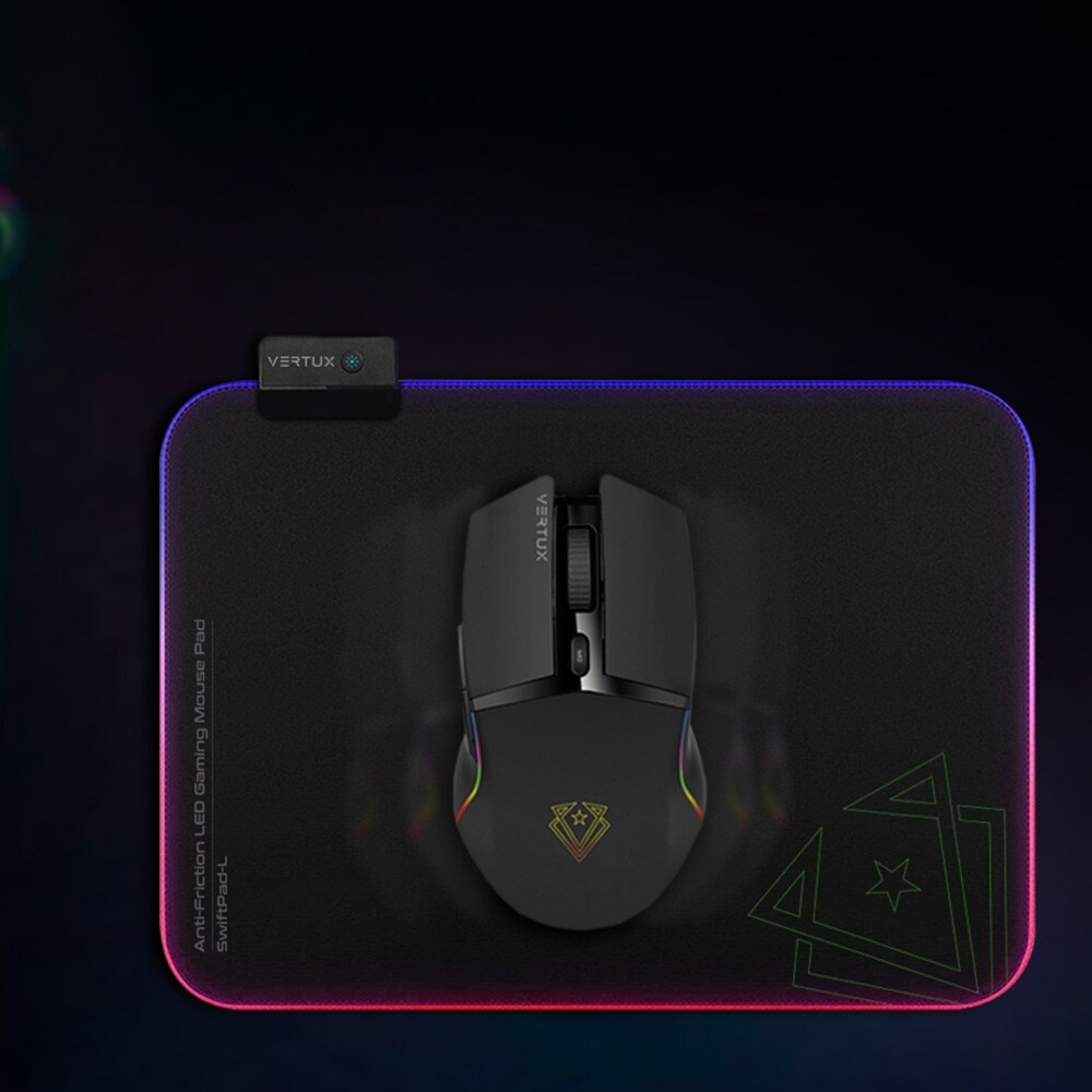 Mouse Pad Gaming VERTUX SwiftPad-L, RGB, negru