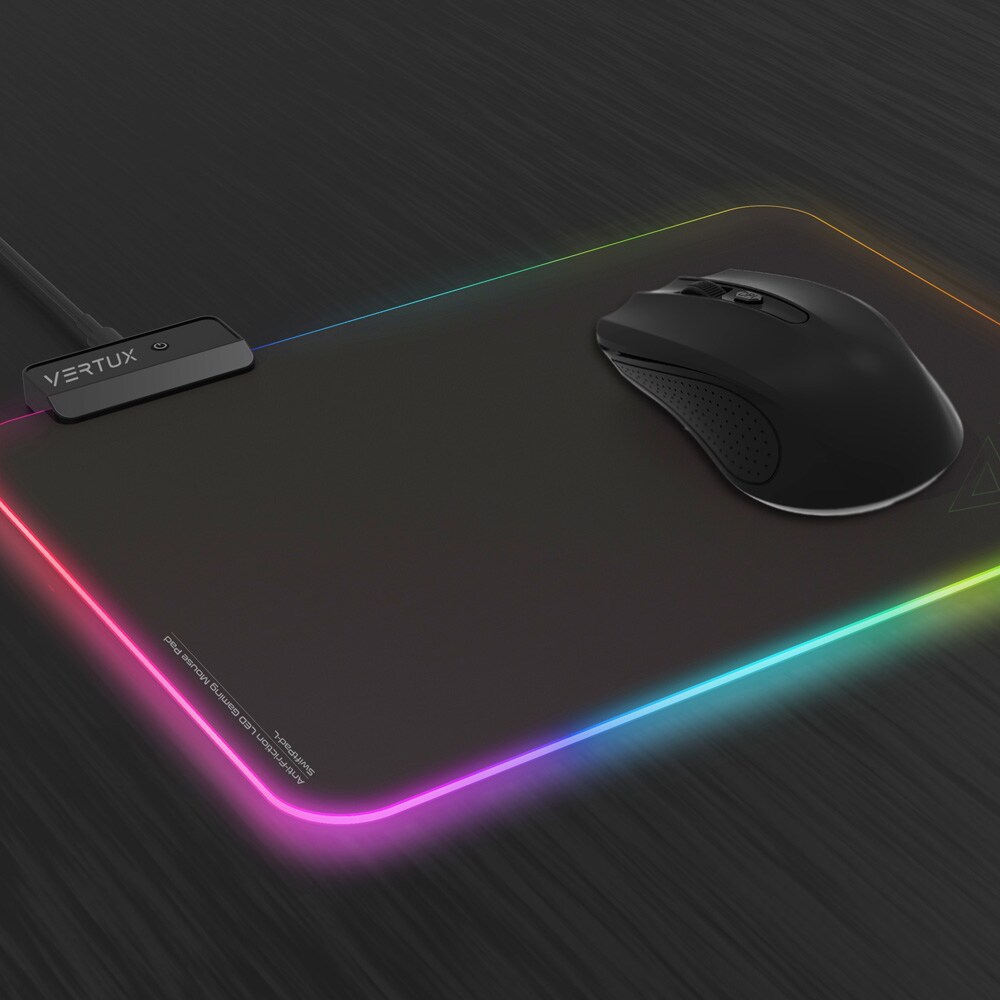 Mouse Pad Gaming VERTUX SwiftPad-L, RGB, negru