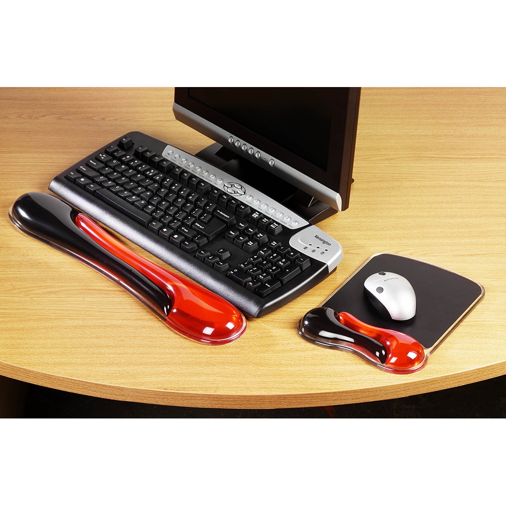 Mouse Pad KENSINGTON Duo Gel, suport ergonomic pentru incheietura mainii, rosu-negru