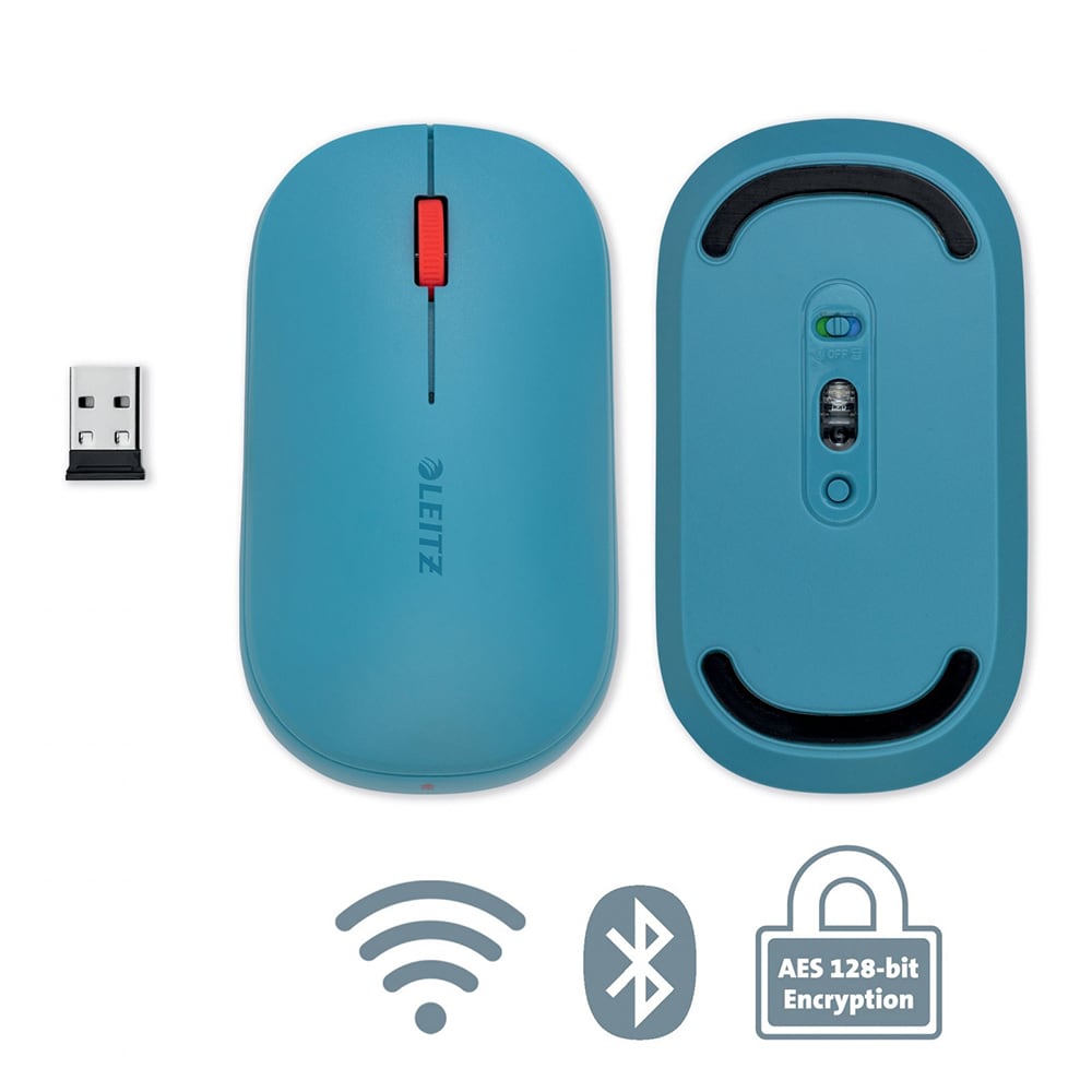 Mouse Wireless LEITZ Cosy, Dual-Mode, 4000 dpi, Bluetooth, albastru