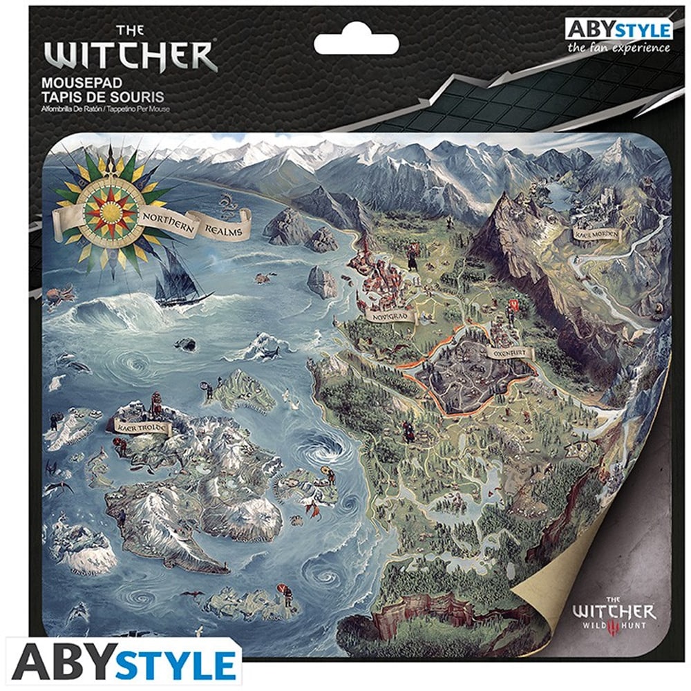 Mouse Pad Gaming ABYSSE CORP The Witcher World Map, multicolor