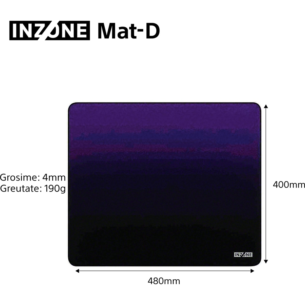 Mouse Pad Gaming SONY INZONE Mat-D, negru