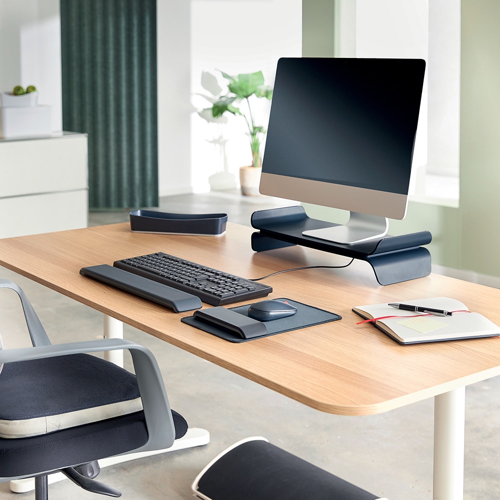 Mouse Pad LEITZ Ergo, cu suport ergonomic pentru incheietura mainii, ajustabil, gri-carbune