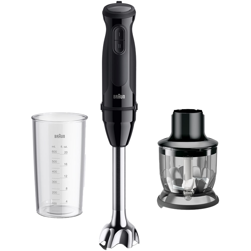 Mixer vertical BRAUN MQ30201M, 0.6l, 900W, 2 trepte viteza, negru