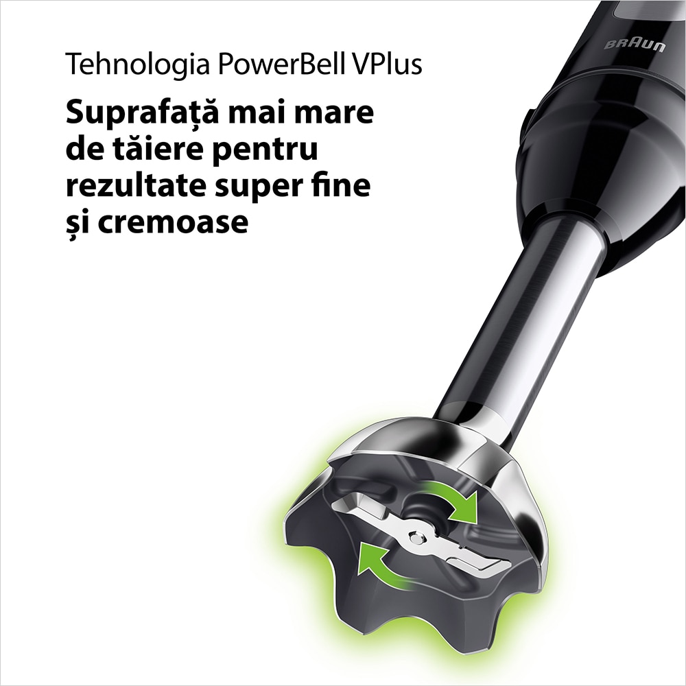 Mixer vertical BRAUN MQ30201M, 0.6l, 900W, 2 trepte viteza, negru