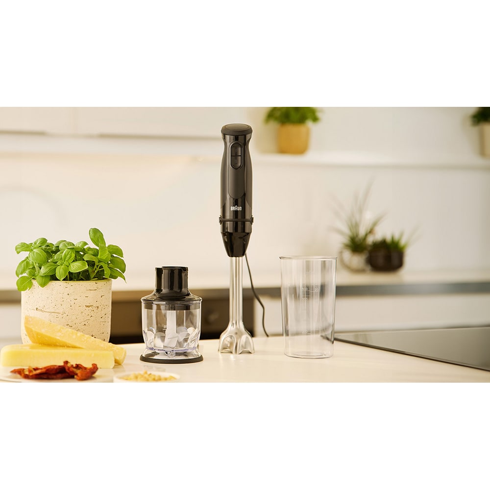 Mixer vertical BRAUN MQ30201M, 0.6l, 900W, 2 trepte viteza, negru