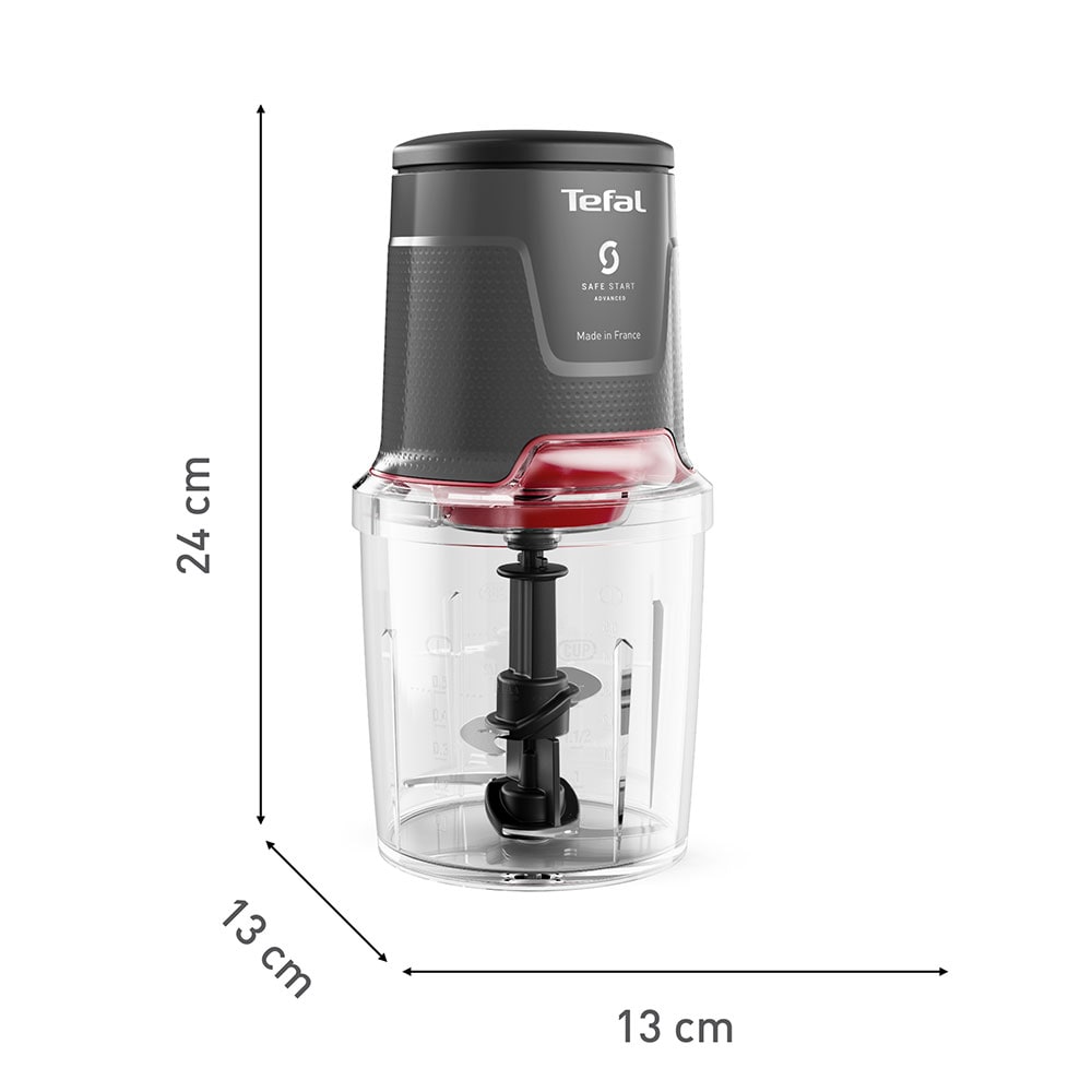 Tocator TEFAL Easy Press MQ740HF0, 0.5l, 600W, viteza variabila, gri-rosu