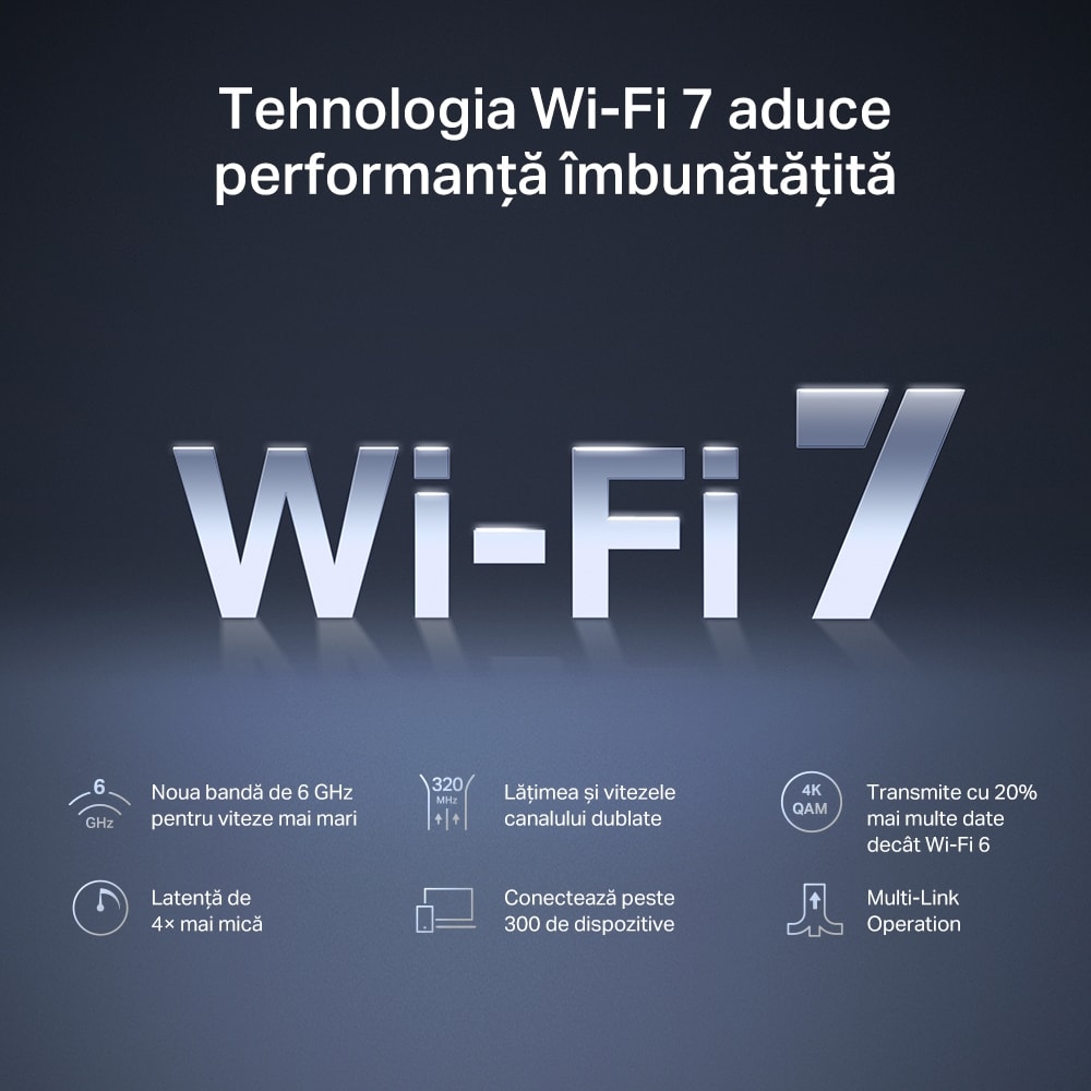 Router Wireless Gigabit MERCUSYS MR47BE BE9300, WI-Fi 7, Tri Band 574 + 2880 + 5760 Mbps, negru