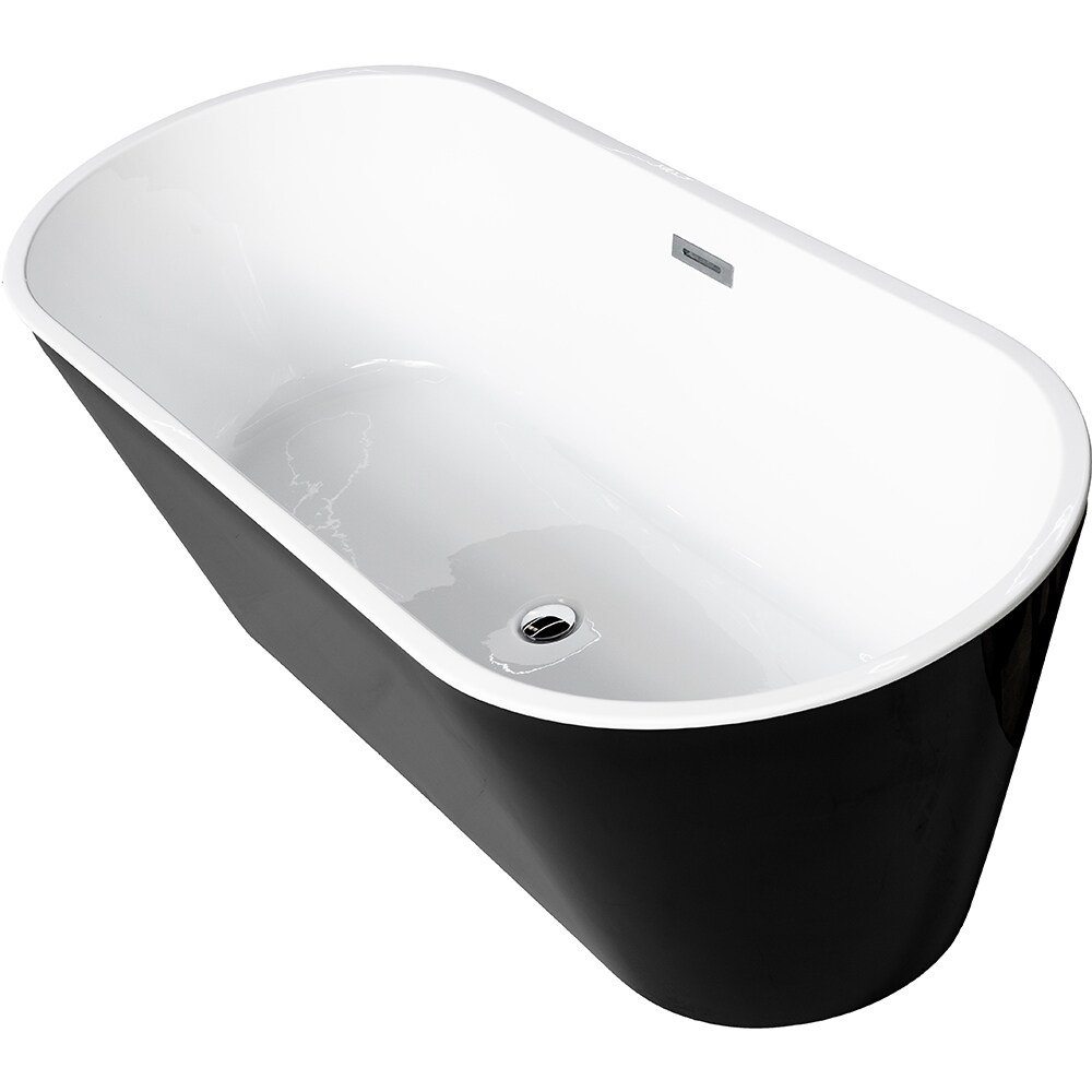 Cada baie freestanding MS-01, acril, 170 x 75 x 58 cm, negru