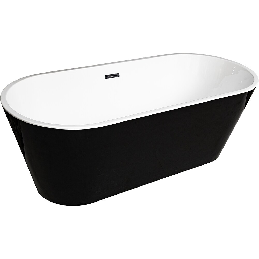 Cada baie freestanding MS-01, acril, 170 x 75 x 58 cm, negru