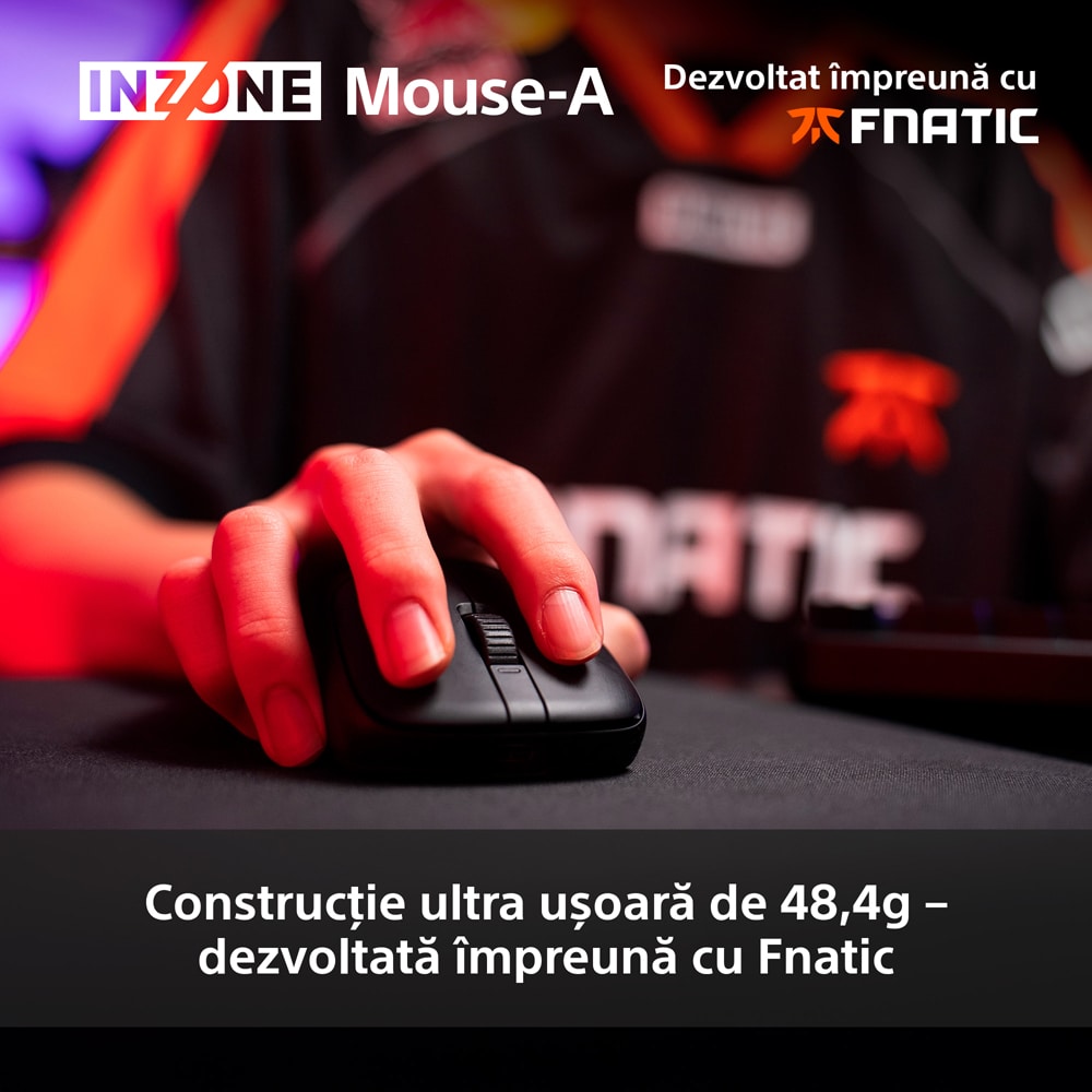 Mouse Gaming Wireless SONY INZONE A, 30000 dpi, negru
