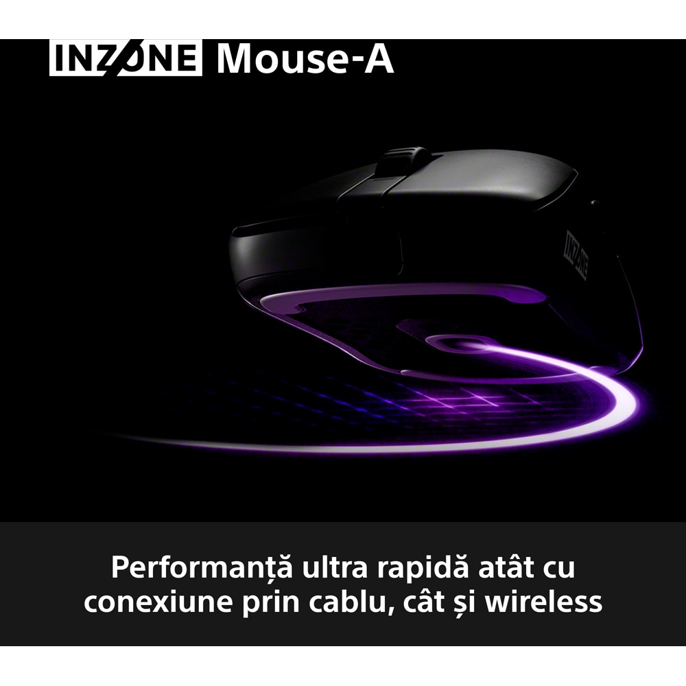 Mouse Gaming Wireless SONY INZONE A, 30000 dpi, negru