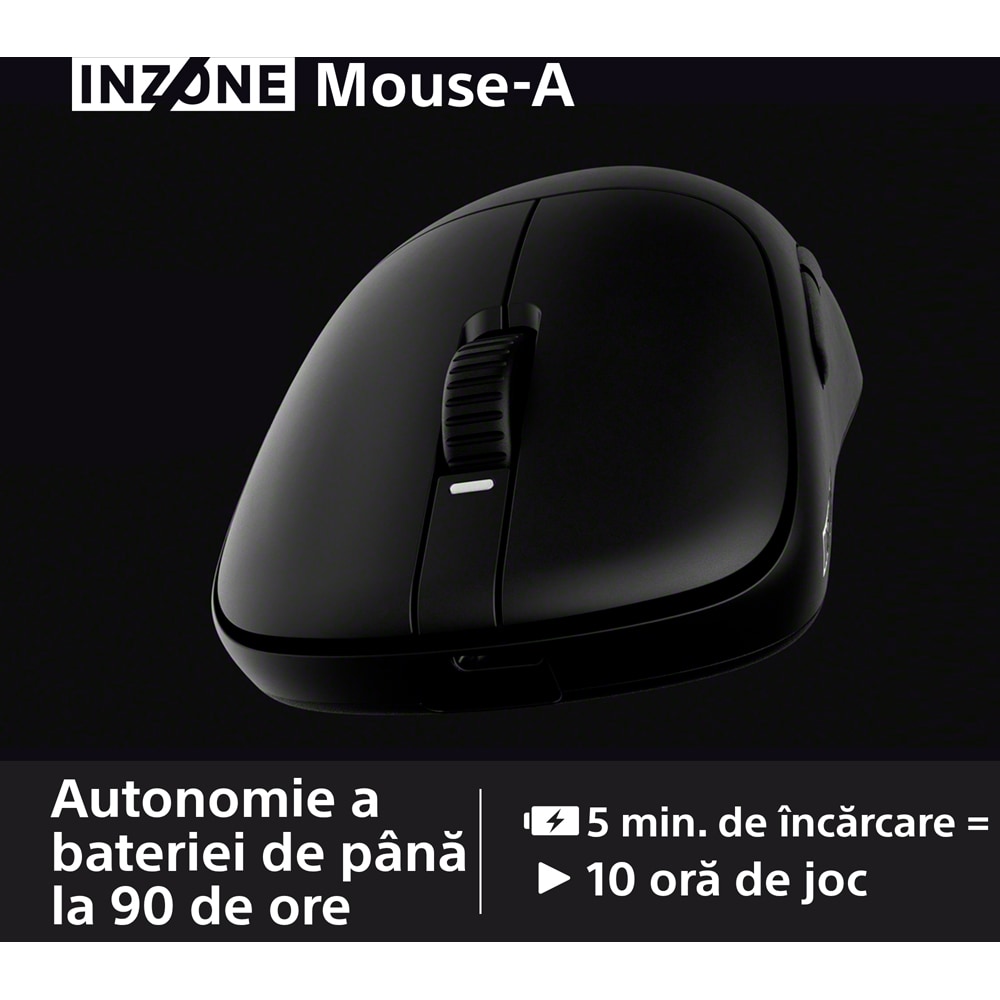 Mouse Gaming Wireless SONY INZONE A, 30000 dpi, negru