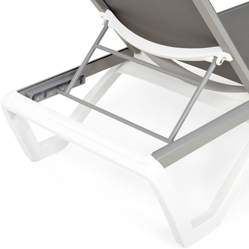 Sezlong gradina MAISON MEX Yati, aluminiu, 68.8 x 170 x 31-99 cm, gri