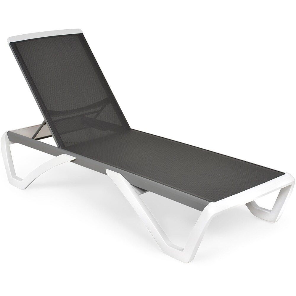 Sezlong gradina MAISON MEX Yati, aluminiu, 68.8 x 170 x 31-99 cm, gri