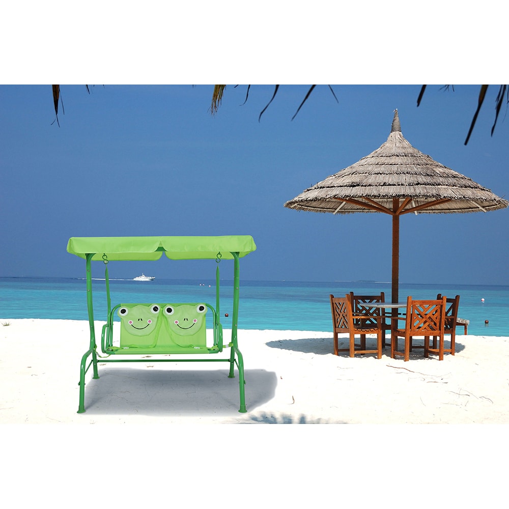 Balansoar gradina Frog, 2 locuri, 115 x 75 x 110 cm, verde