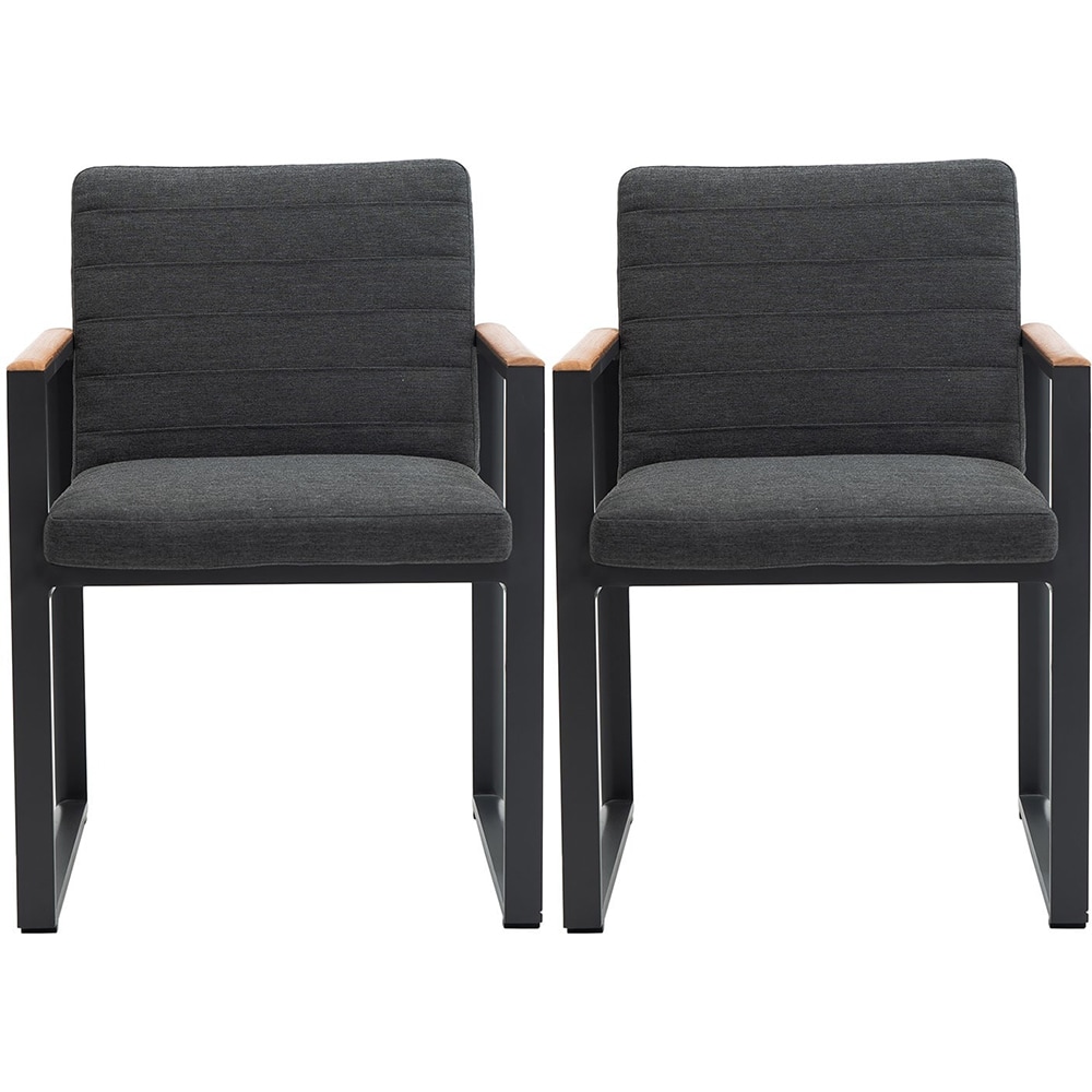 Scaun terasa MYRIA Alexander, aluminiu, 58 x 58 x 82.5 cm, gri inchis, 2 bucati