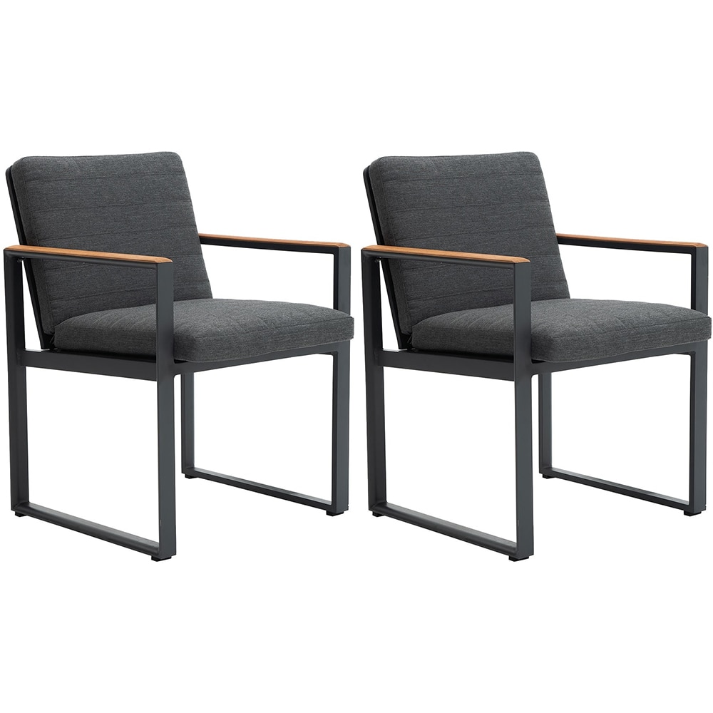 Scaun terasa MYRIA Alexander, aluminiu, 58 x 58 x 82.5 cm, gri inchis, 2 bucati