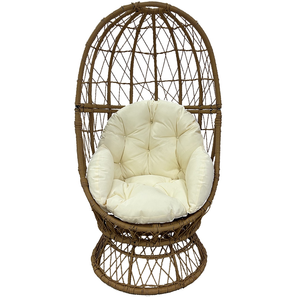 Scaun terasa MYRIA Retro Clasic, metal, 88 x 84 x 144 cm, rotativ, maro deschis