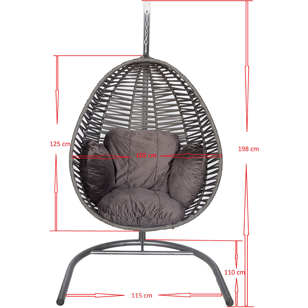 Leagan gradina OUTDOOR, 110 x 115 x 198 cm, antracit