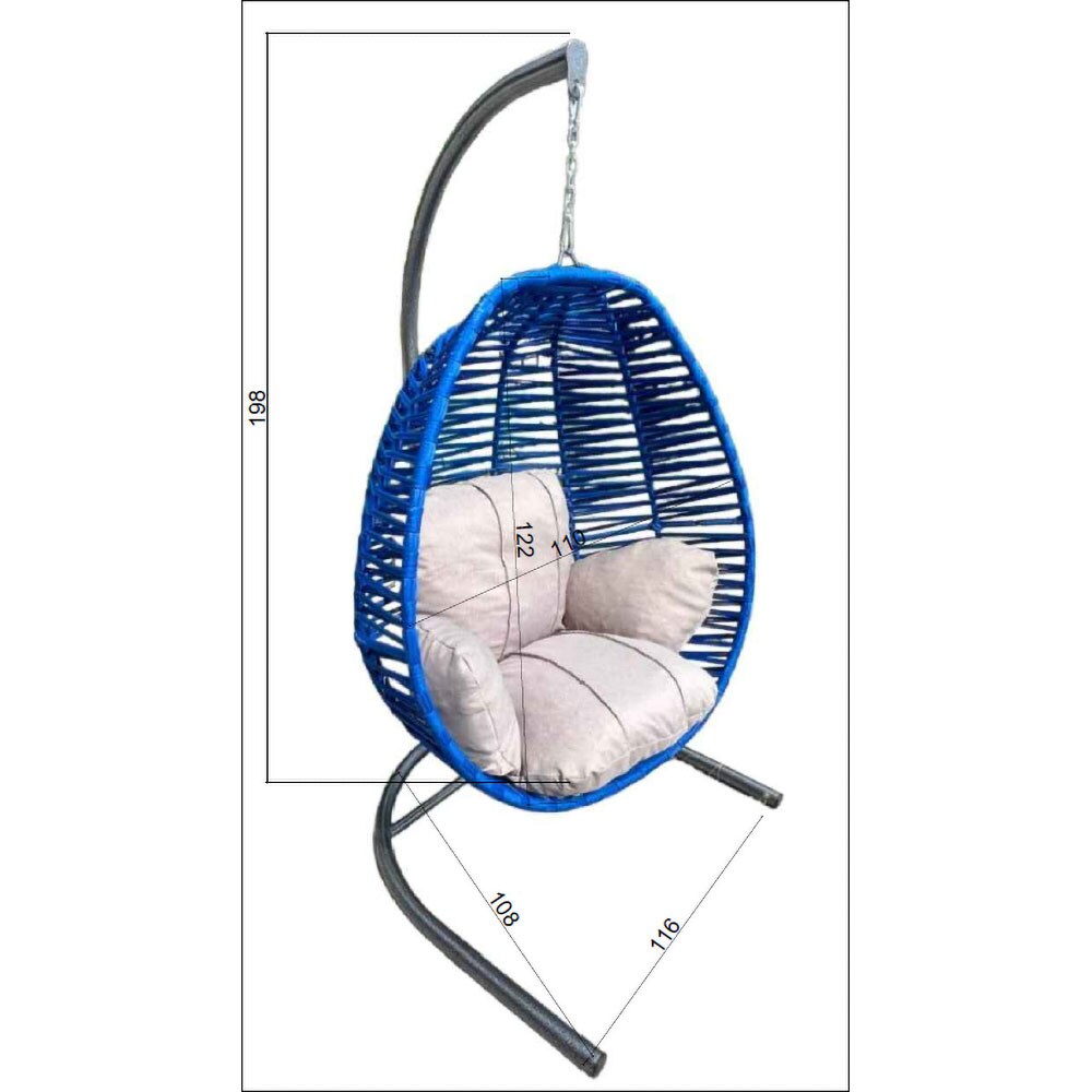 Leagan gradina OUTDOOR, 100 x 115 x 198 cm, albastru
