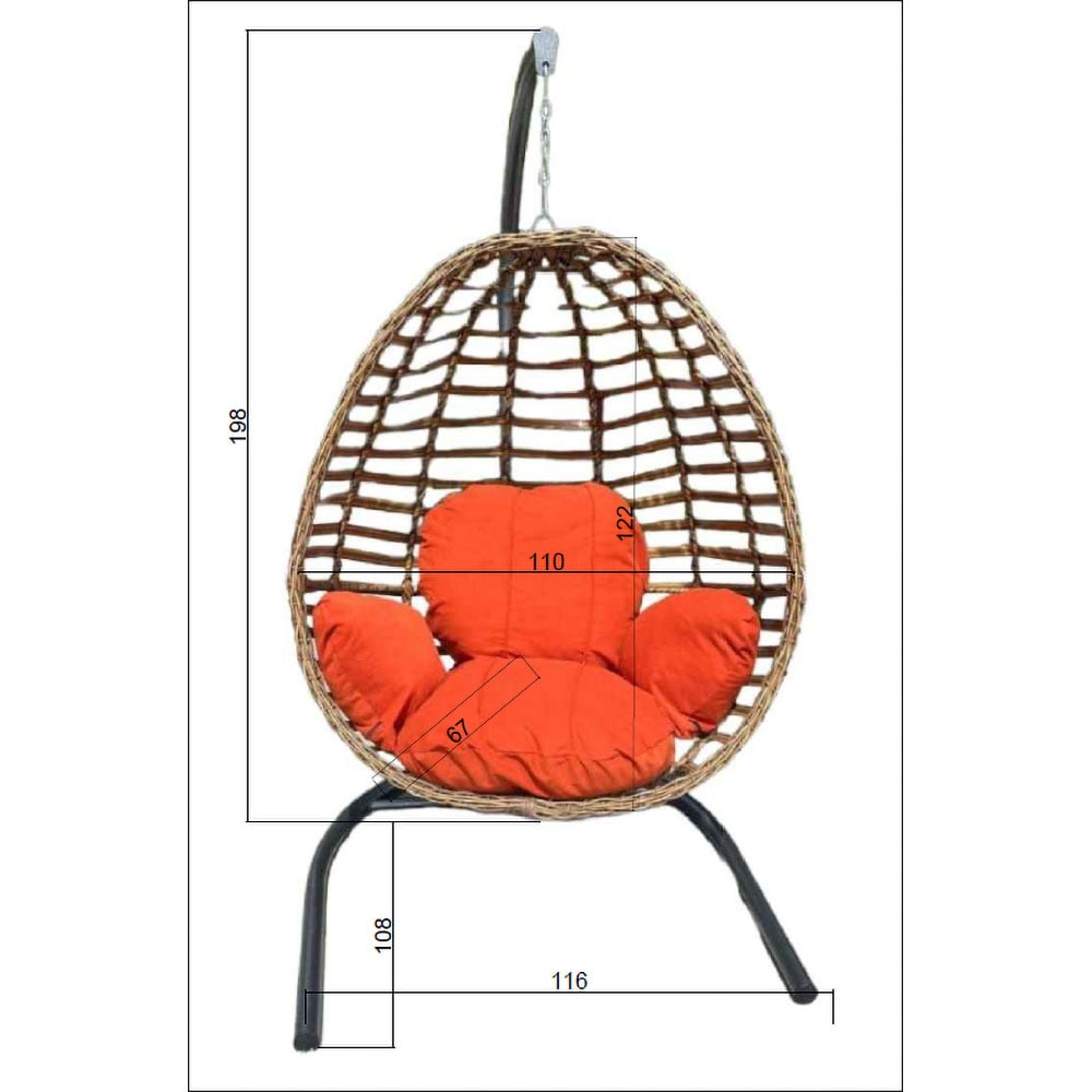 Leagan gradina OUTDOOR, 100 x 115 x 198 cm, maro