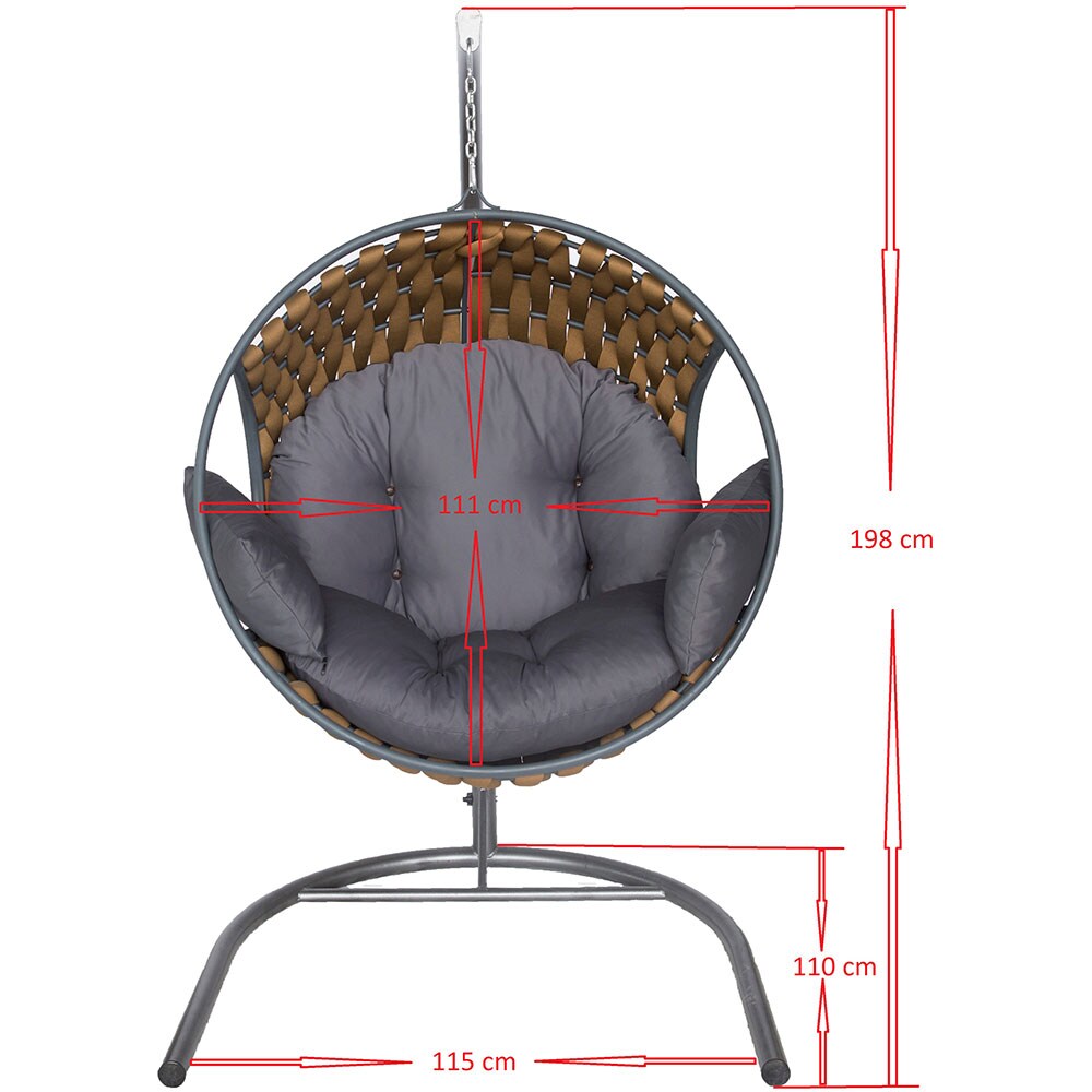 Leagan gradina OUTDOOR, 110 x 115 x 198 cm, maro-antracit