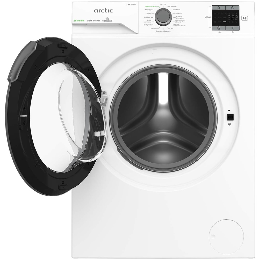 Masina de spalat rufe frontala ARCTIC APLM1WFSU17210WG, ExtraSteam, 7 kg, 1200rpm, Clasa A, alb