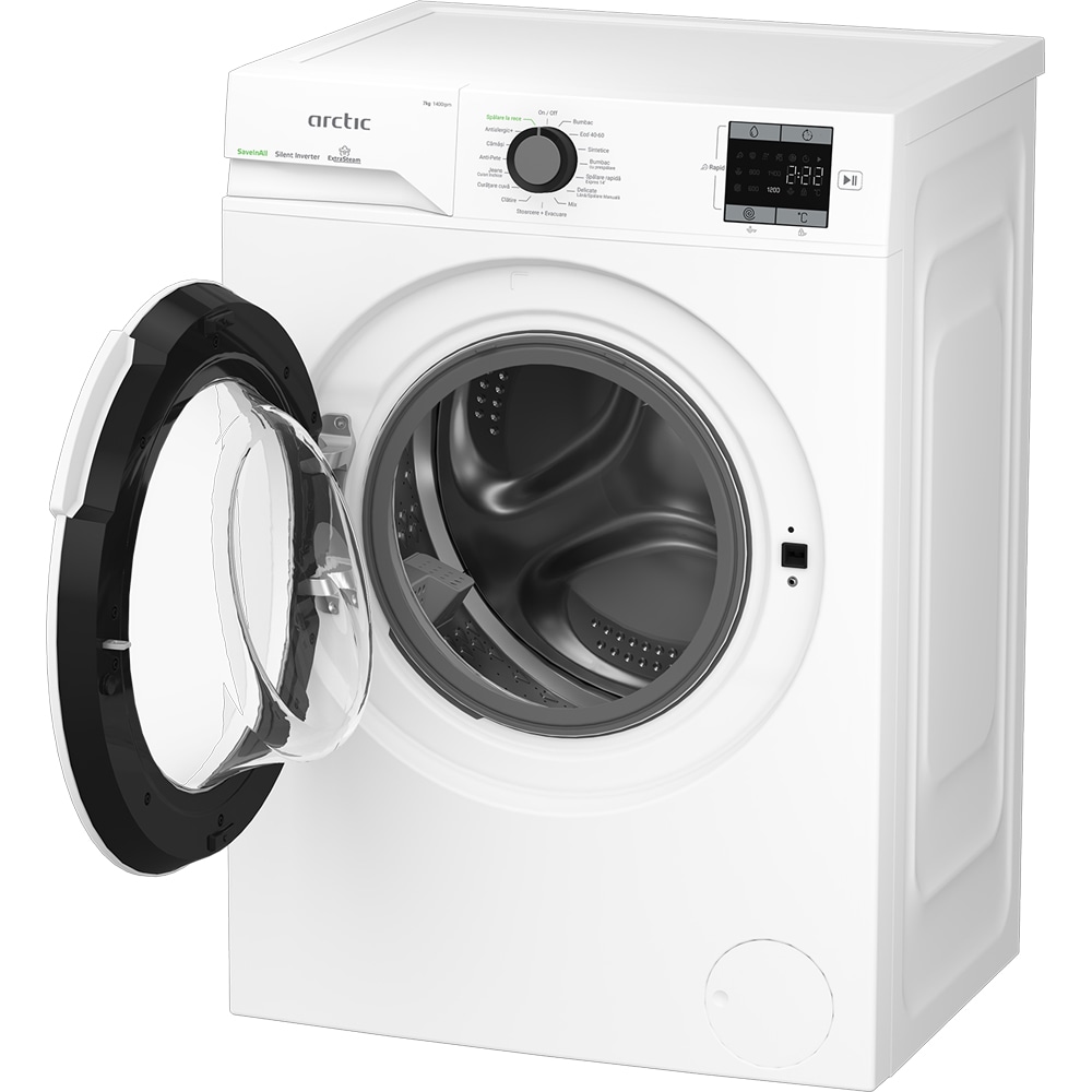 Masina de spalat rufe frontala ARCTIC APLM1WFSU17410W, Extra Steam, 7 kg, 1400rpm, Clasa A, alb