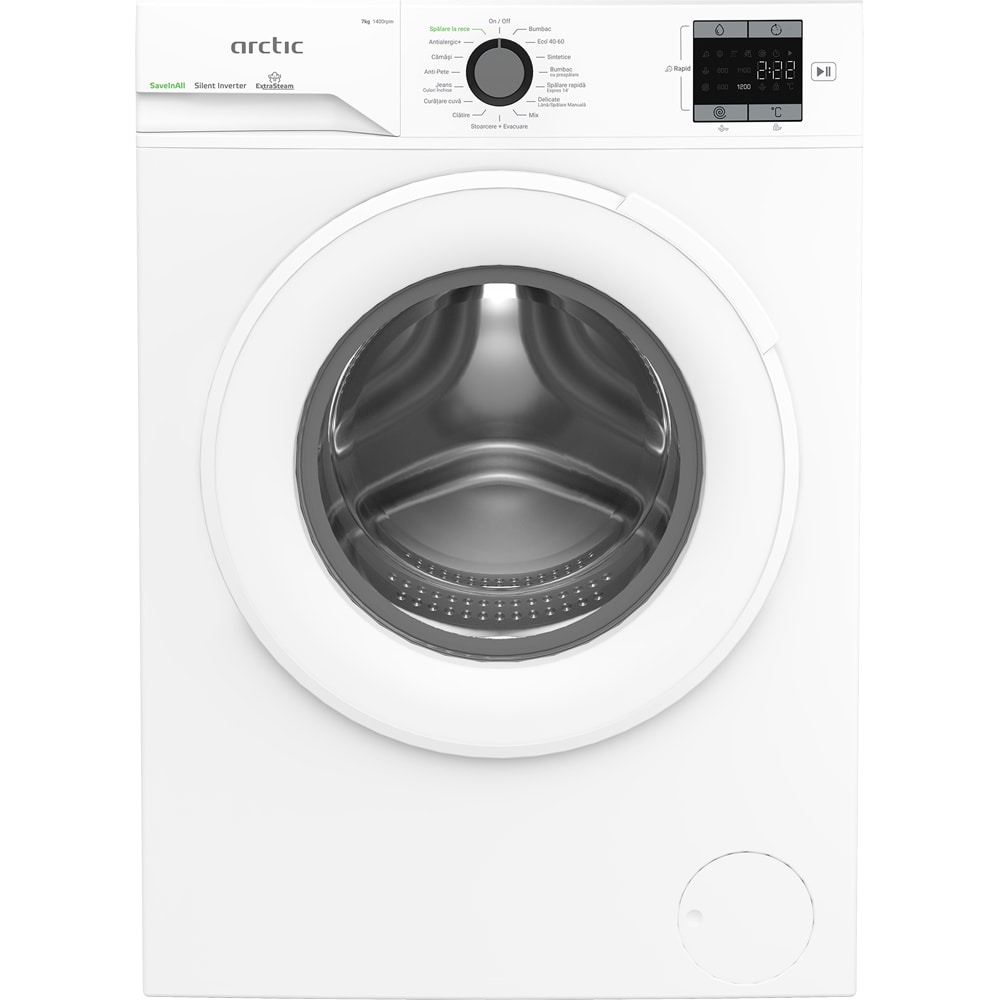 Masina de spalat rufe frontala ARCTIC APLM1WFSU17410W, Extra Steam, 7 kg, 1400rpm, Clasa A, alb