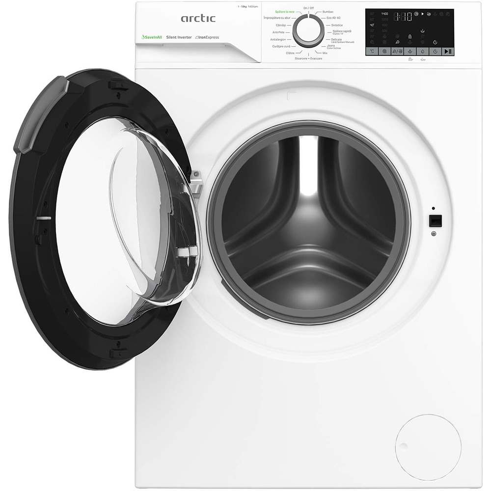 Masina de spalat rufe frontala ARCTIC APLM2WFSU210411W, Extra Steam, 10 kg, 1400rpm, Clasa A, alb