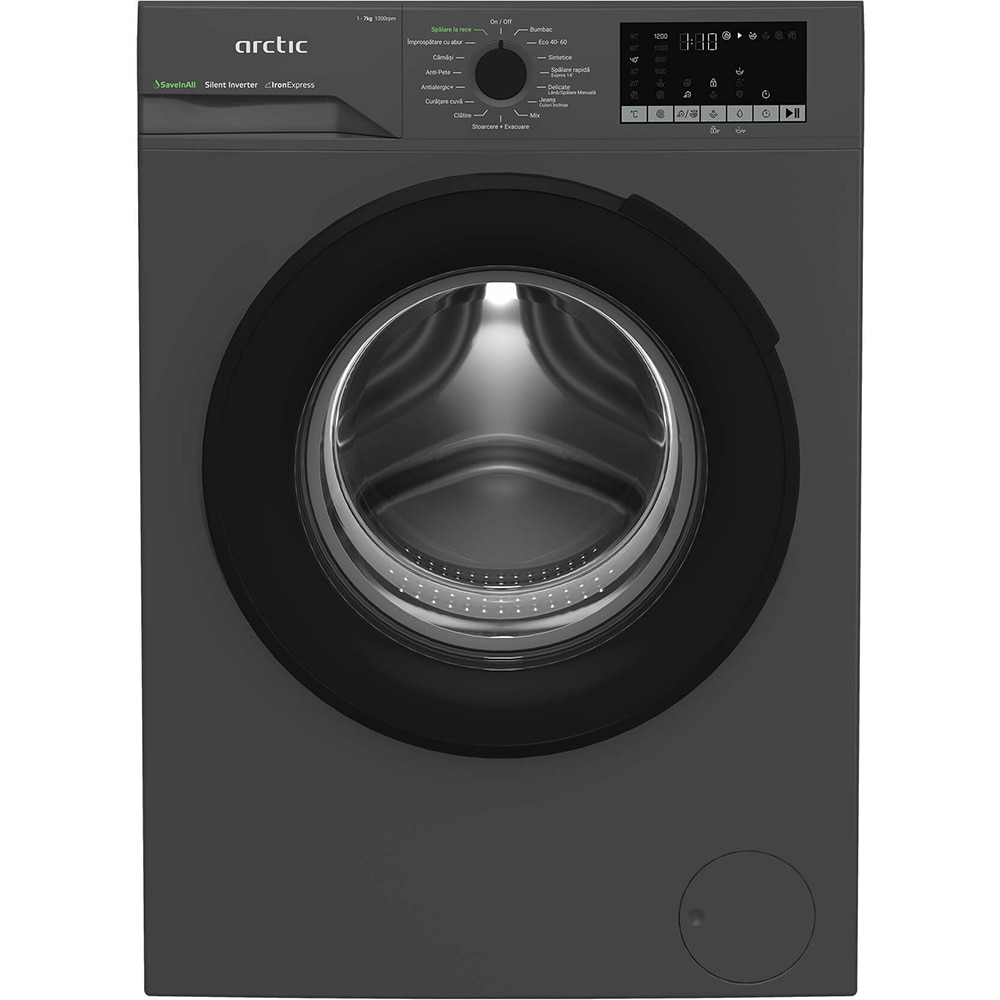 Masina de spalat rufe frontala ARCTIC APLM2WFSU27211S, ExtraSteam, 7 kg, 1200rpm, Clasa A, antracit