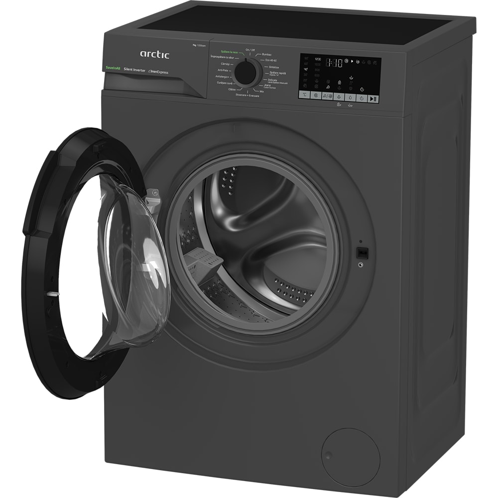 Masina de spalat rufe frontala ARCTIC APLM2WFSU27211S, ExtraSteam, 7 kg, 1200rpm, Clasa A, antracit