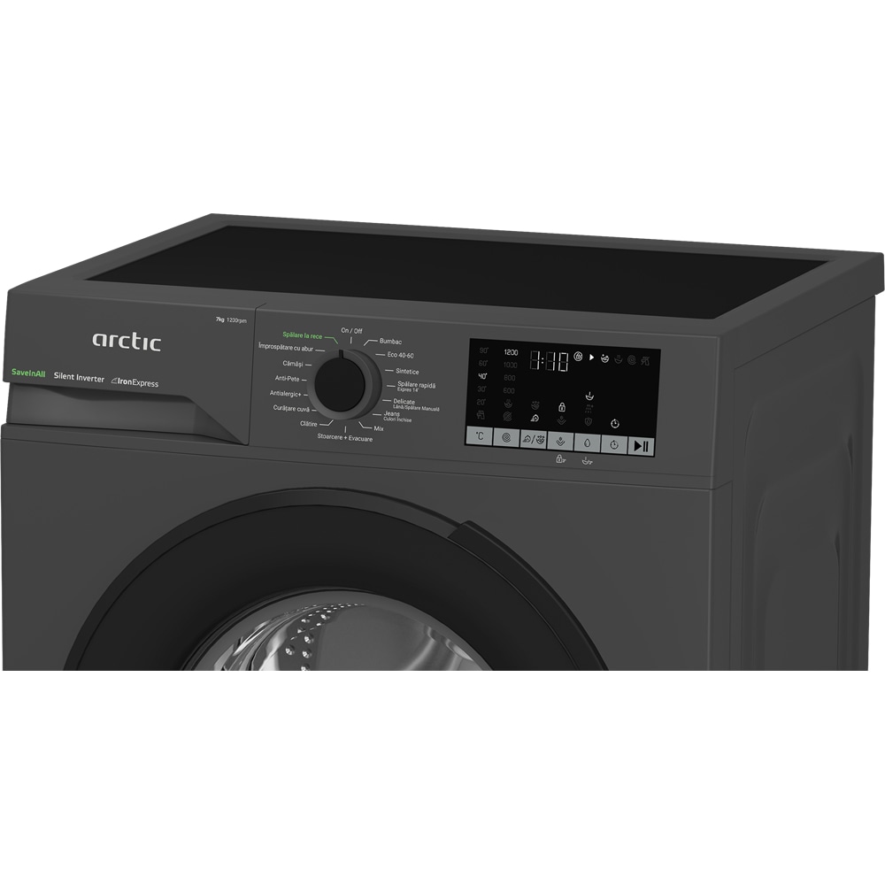 Masina de spalat rufe frontala ARCTIC APLM2WFSU27211S, ExtraSteam, 7 kg, 1200rpm, Clasa A, antracit