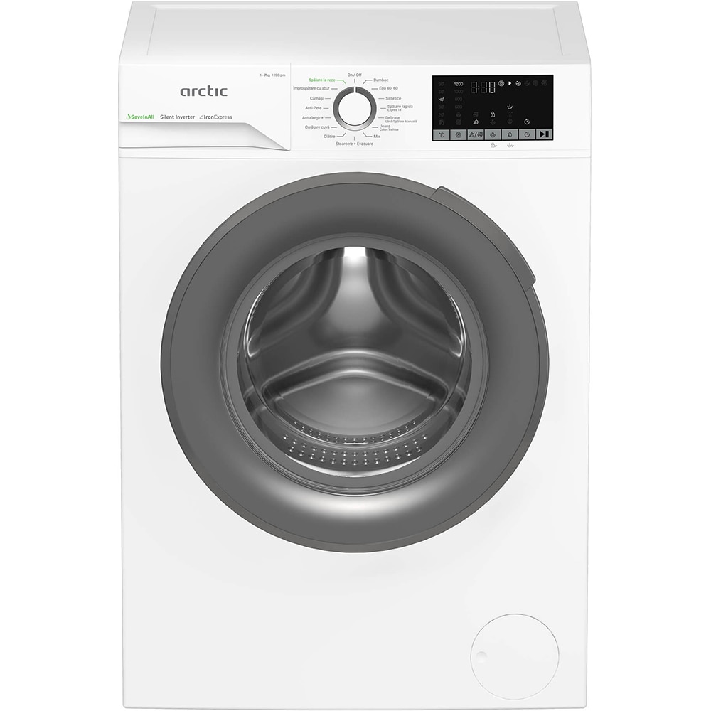 Masina de spalat rufe frontala ARCTIC APLM2WFSU27211W, ExtraSteam, 7 kg, 1200rpm, Clasa A, alb
