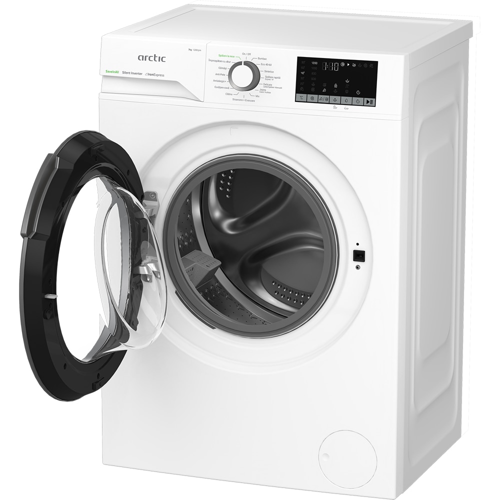 Masina de spalat rufe frontala ARCTIC APLM2WFSU27211W, ExtraSteam, 7 kg, 1200rpm, Clasa A, alb