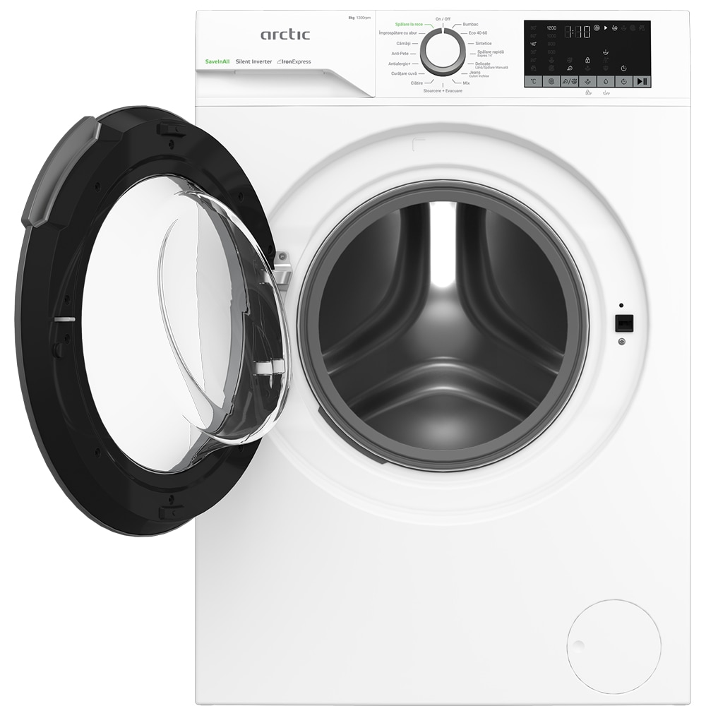 Masina de spalat rufe frontala ARCTIC APLM2WFSU28211WG, ExtraSteam, 8 kg, 1200rpm, Clasa A, alb