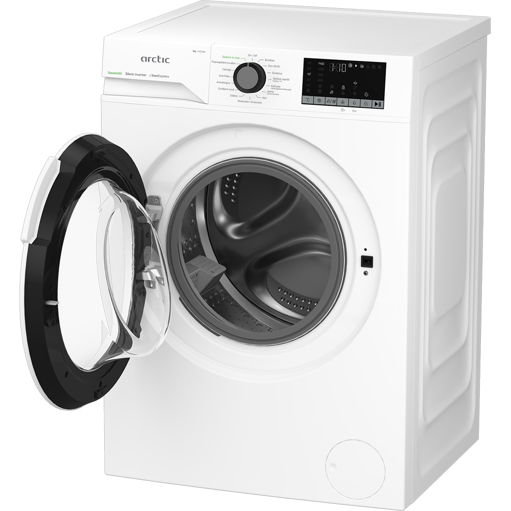 Masina de spalat rufe frontala ARCTIC APLM2WFSU29412W, ExtraSteam, 9 kg, 1400rpm, Clasa A, alb