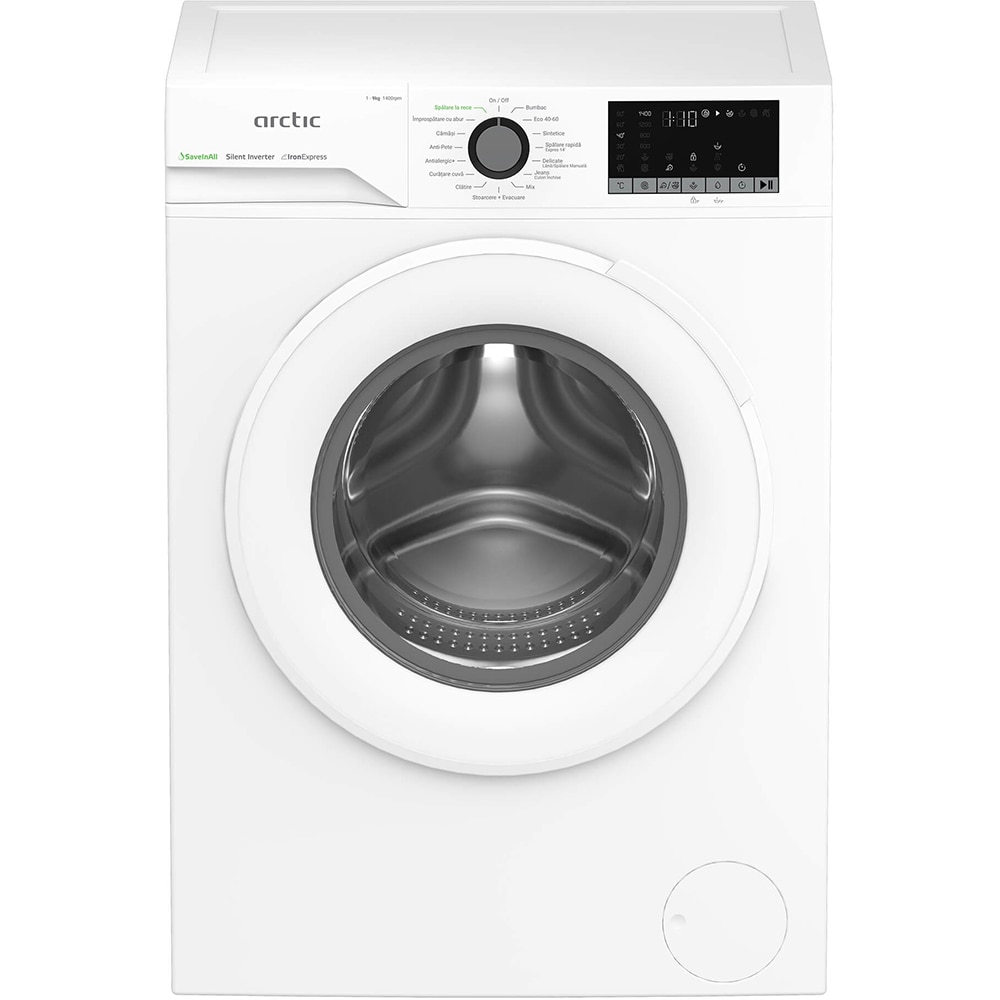 Masina de spalat rufe frontala ARCTIC APLM2WFSU29412W, ExtraSteam, 9 kg, 1400rpm, Clasa A, alb