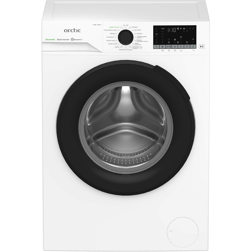 Masina de spalat rufe frontala ARCTIC APLM3WFSU39212W, ExtraSteam, 9 kg, 1400rpm, Clasa A, Wi-Fi, alb