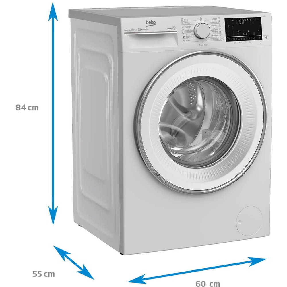 Masina de spalat rufe frontala BEKO B3WFR79425WB, SteamCure, 9kg, 1400rpm, Clasa B, alb