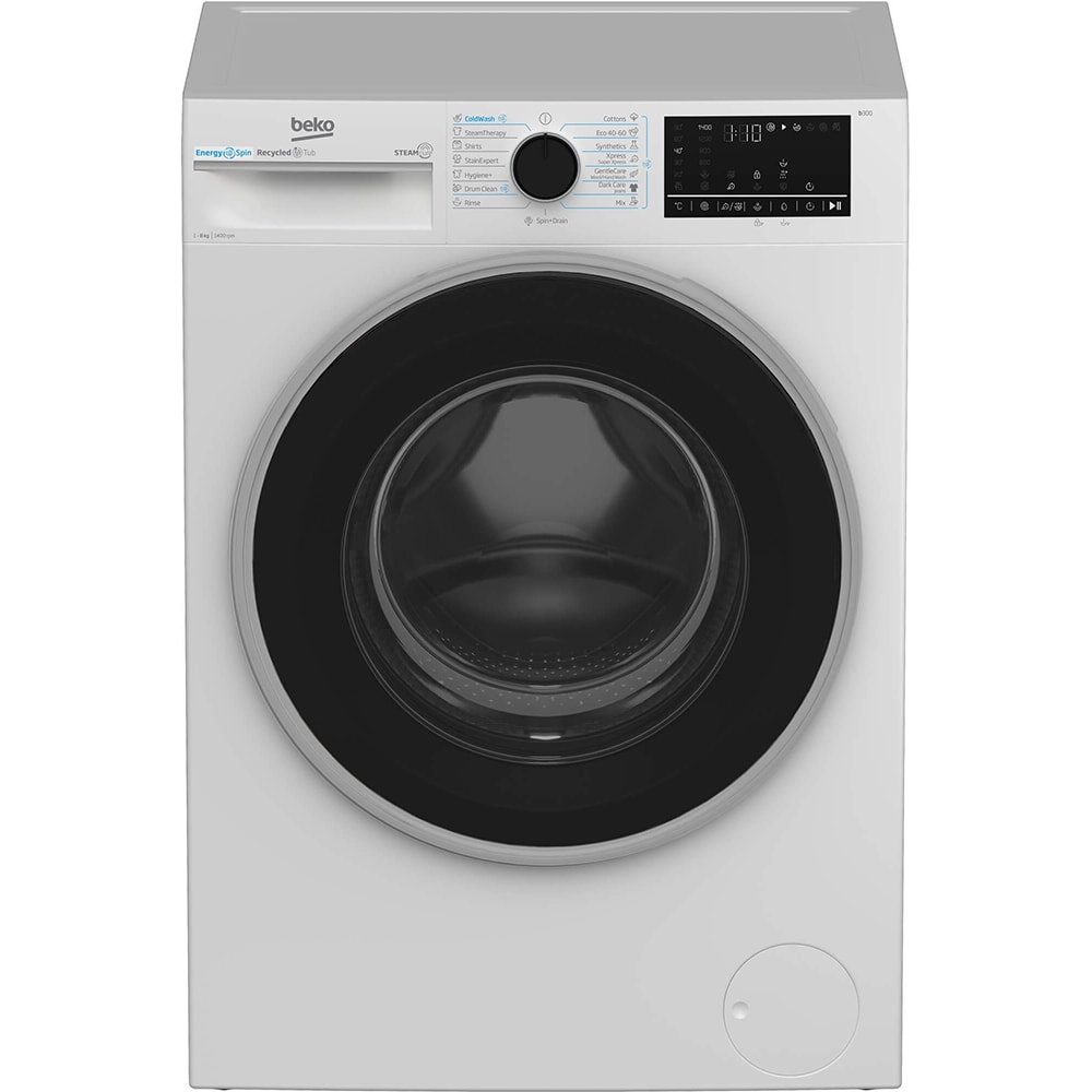 Masina de spalat rufe frontala BEKO B3WFU48415WB2ES, EnergySpin, SteamCure, 8 kg, 1400rpm, Clasa A, alb