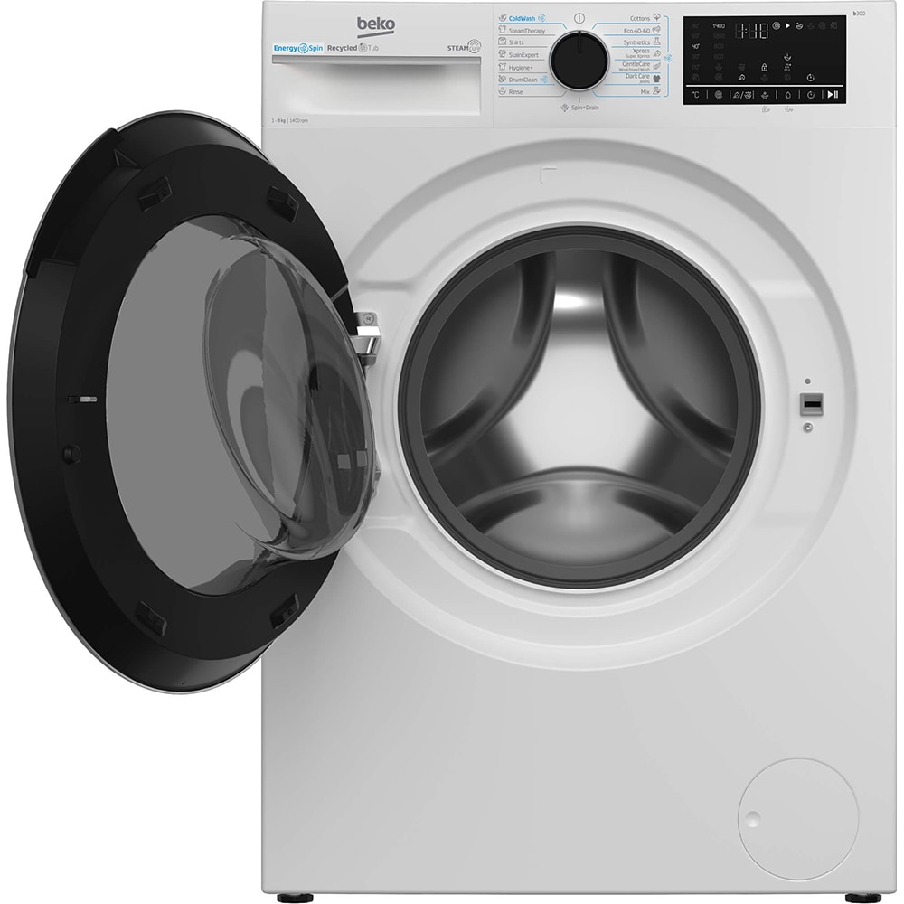 Masina de spalat rufe frontala BEKO B3WFU48415WB2ES, EnergySpin, SteamCure, 8 kg, 1400rpm, Clasa A, alb