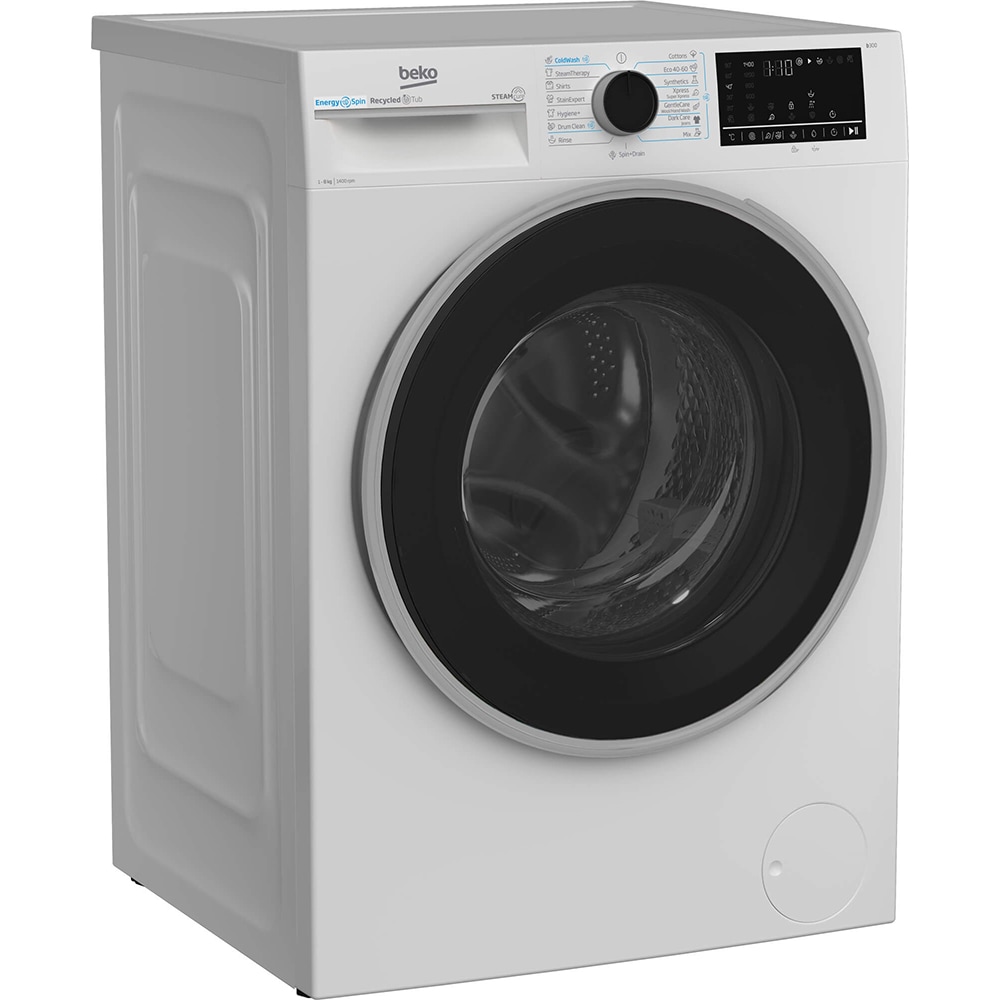 Masina de spalat rufe frontala BEKO B3WFU48415WB2ES, EnergySpin, SteamCure, 8 kg, 1400rpm, Clasa A, alb