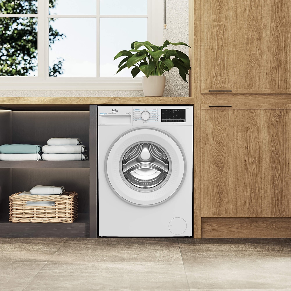 Masina de spalat rufe frontala BEKO B3WFU48415WWES, EnergySpin, SteamCure, 8 kg, 1400rpm, Clasa A, alb