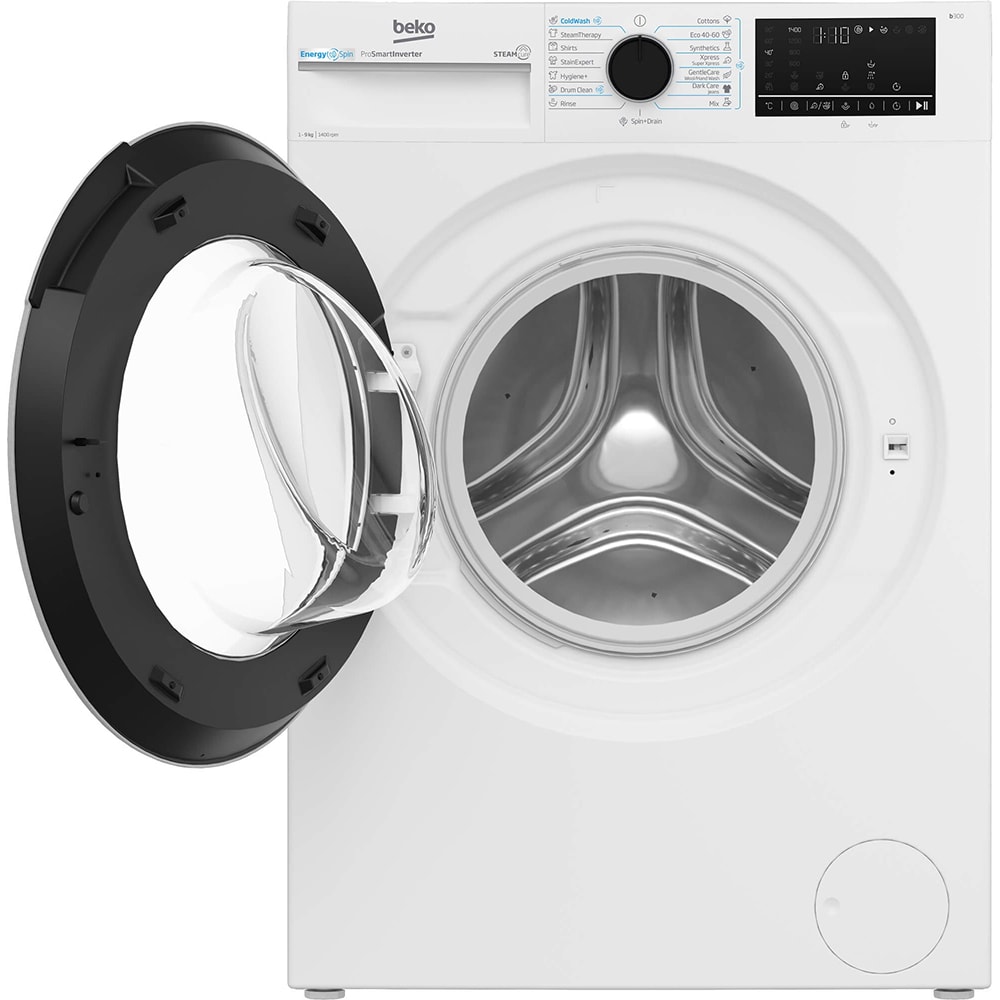 Masina de spalat rufe frontala BEKO B3WFU49415WB ES, EnergySpin, 9 kg, 1400rpm, Clasa A, alb