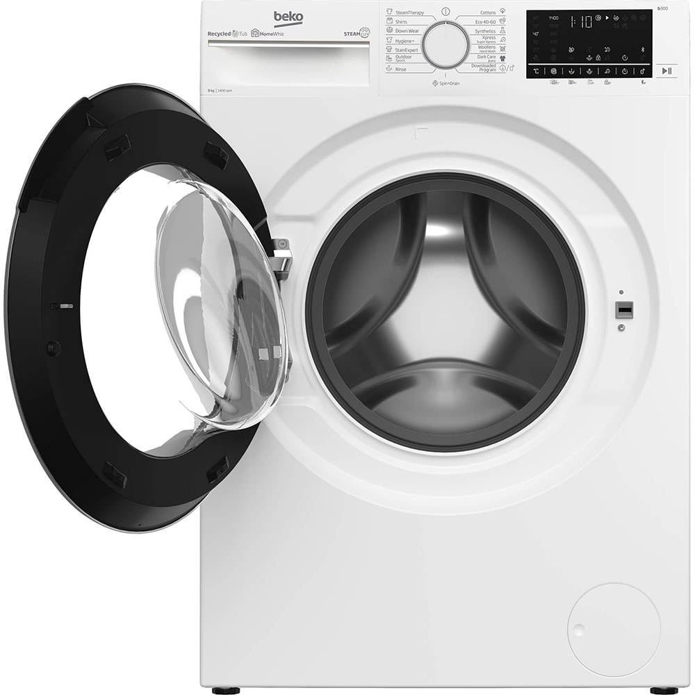 Masina de spalat rufe frontala BEKO B3WFU58415, SteamCure, 8 kg, 1400rpm, Clasa A, alb