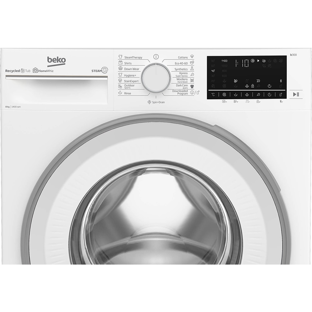 Masina de spalat rufe frontala BEKO B3WFU58415, SteamCure, 8 kg, 1400rpm, Clasa A, alb