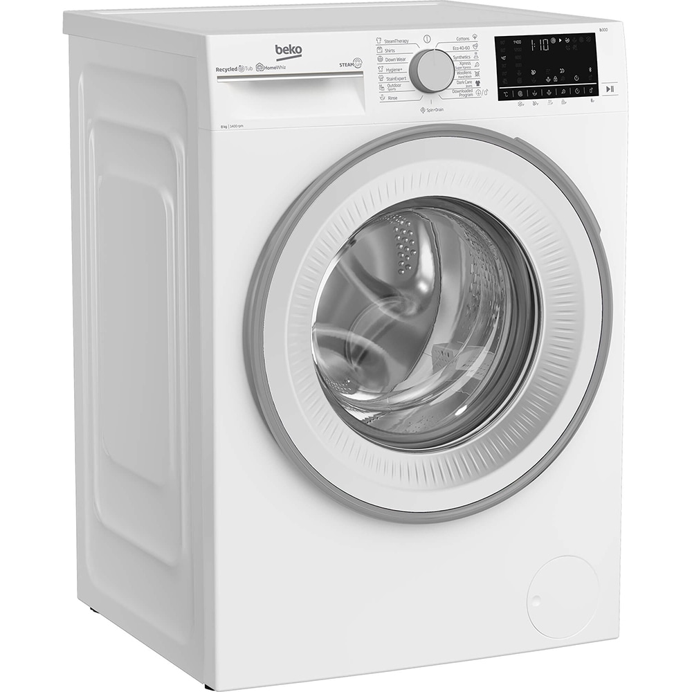 Masina de spalat rufe frontala BEKO B3WFU58415, SteamCure, 8 kg, 1400rpm, Clasa A, alb