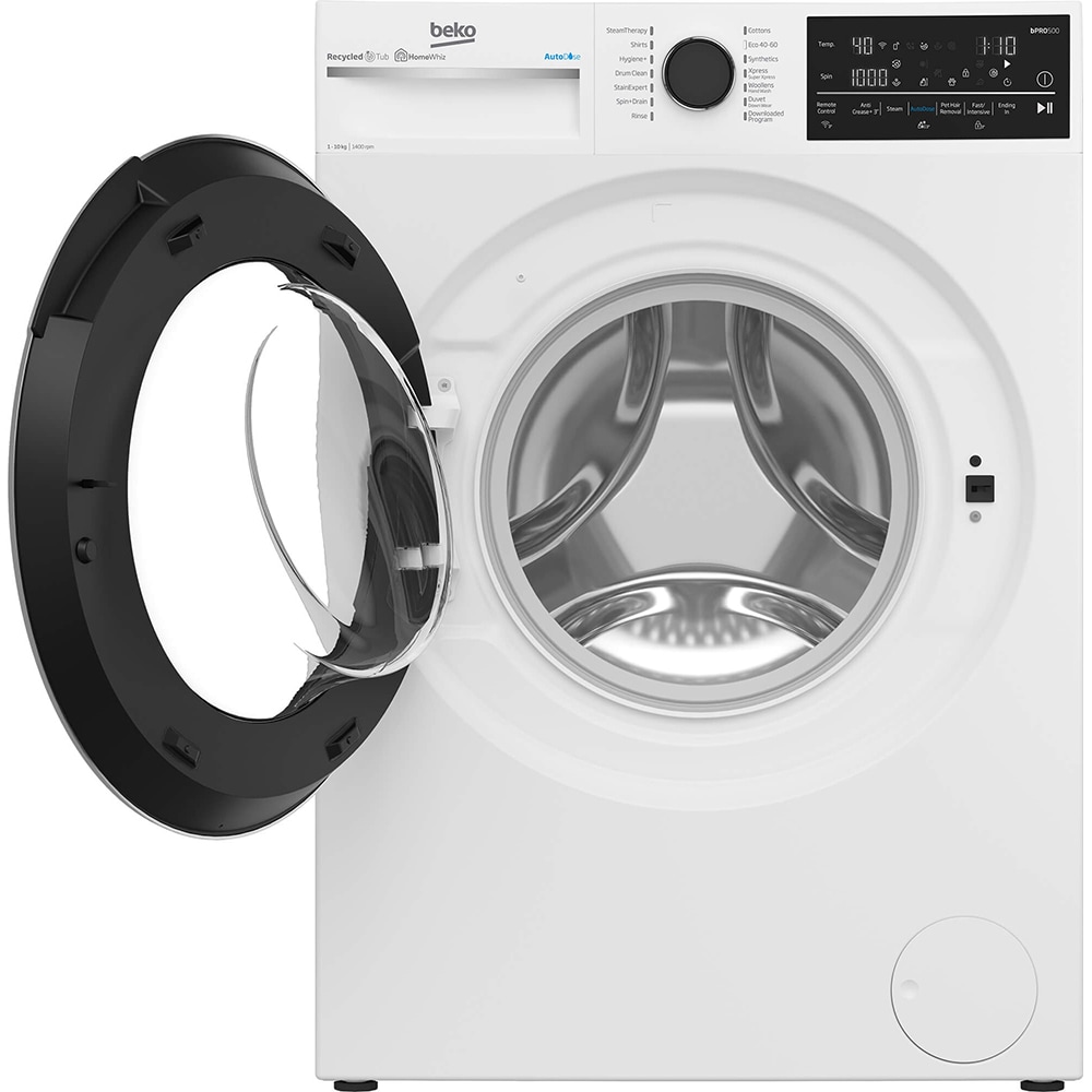 Masina de spalat rufe frontala BEKO B5WFT810416, SteamCure, 10kg, 1400rpm, Clasa A, alb